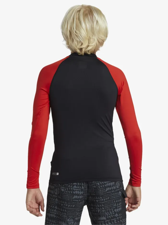 Quiksilver 816 Hawaii Badge UPF50 Long Sleeve Surf Tee High Risk Red Boys Rashguards Quiksilver 816 Hawaii Badge UPF50 Long Sleeve Surf Tee High Risk Red Boys Rashguards