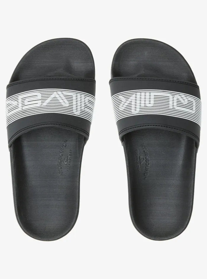 Quiksilver 816 Rivi Wordmark Slide Sandals Black 2 Boys Sandals Quiksilver 816 Rivi Wordmark Slide Sandals Black 2 Boys Sandals