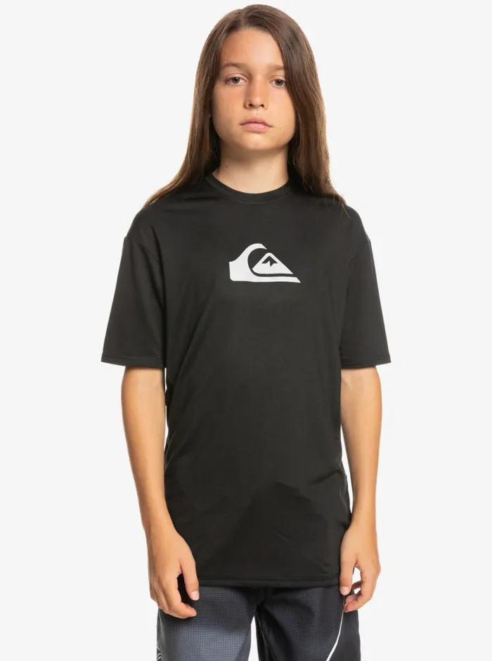 Quiksilver 816 Solid Streak Short Sleeve UPF 50 Surf TShirt Black Boys Rashguards Quiksilver 816 Solid Streak Short Sleeve UPF 50 Surf TShirt Black Boys Rashguards