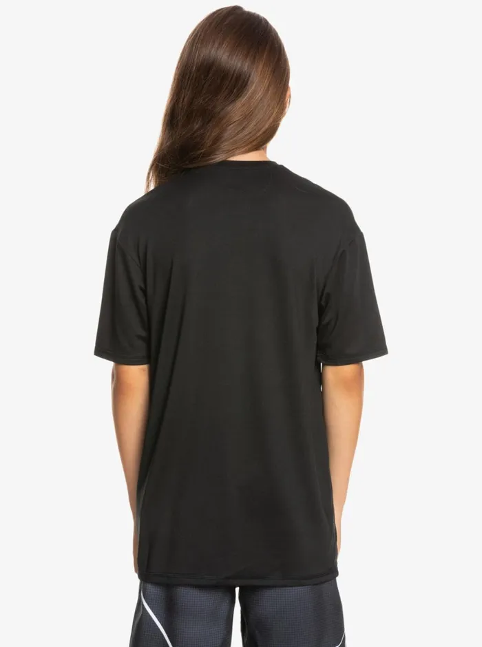 Quiksilver 816 Solid Streak Short Sleeve UPF 50 Surf TShirt Black Boys Rashguards Quiksilver 816 Solid Streak Short Sleeve UPF 50 Surf TShirt Black Boys Rashguards