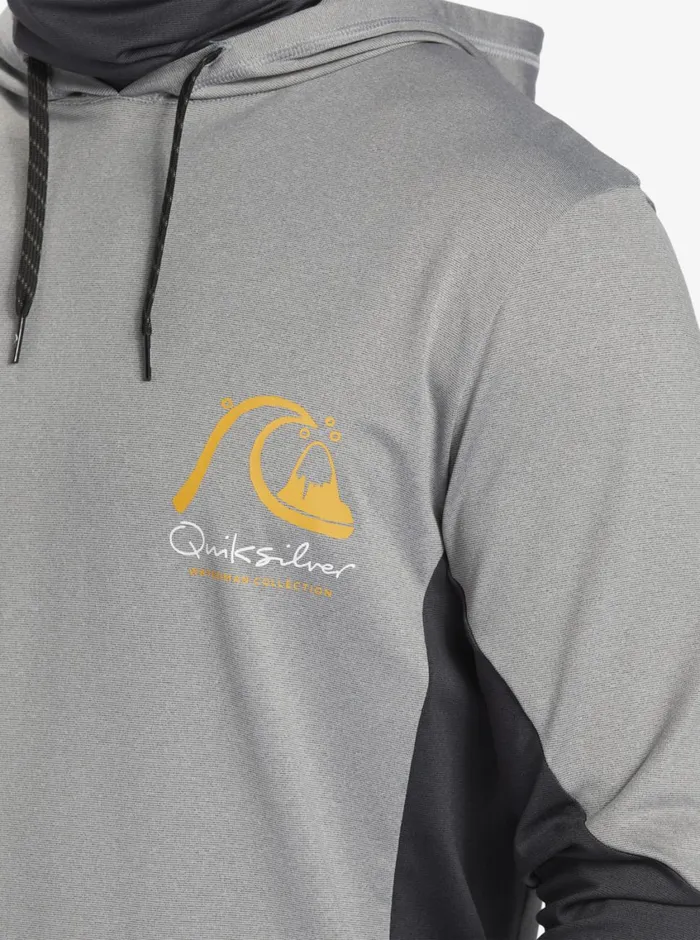 Quiksilver Angler Hooded UPF 50 Long Sleeve Surf Tee Sharkskin MensWaterman Rashguards Quiksilver Angler Hooded UPF 50 Long Sleeve Surf Tee Sharkskin MensWaterman Rashguards