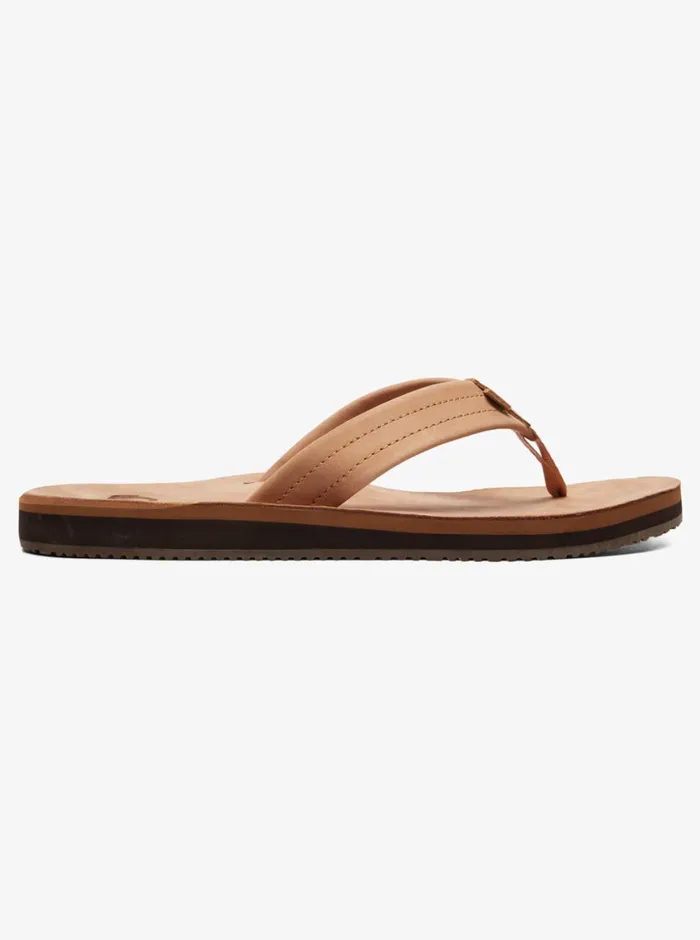 Quiksilver Erreka Leather Sandals Tansolid Mens Sandals