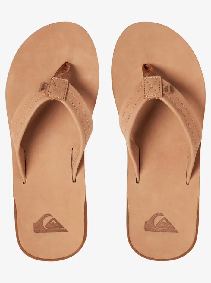 Quiksilver Erreka Leather Sandals Tansolid Mens Sandals