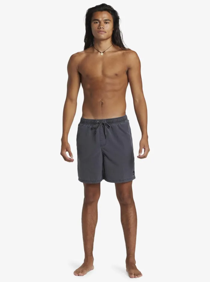 Quiksilver Everyday Surfwash Volley 17034 Elastic Waist Shorts Black Mens Elastic Waist Quiksilver Everyday Surfwash Volley 17034 Elastic Waist Shorts Black Mens Elastic Waist