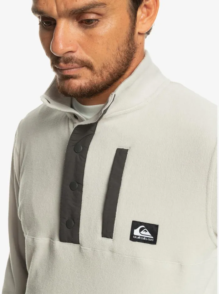 Quiksilver No Destination Snap Fleece Pullover Gray Violet Mens Sweatshirts and Hoodies Quiksilver No Destination Snap Fleece Pullover Gray Violet Mens Sweatshirts and Hoodies