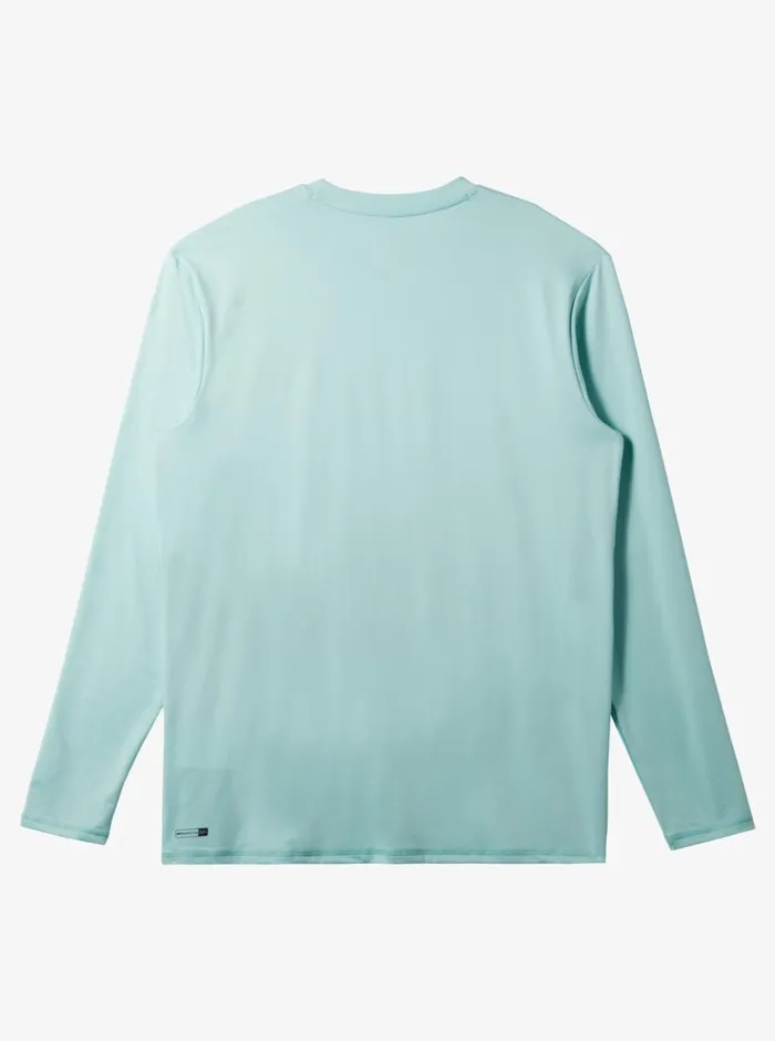 Quiksilver Solid Streak Long Sleeve UPF 50 Surf Tee Pastel Turquoise Mens Rashguards Quiksilver Solid Streak Long Sleeve UPF 50 Surf Tee Pastel Turquoise Mens Rashguards