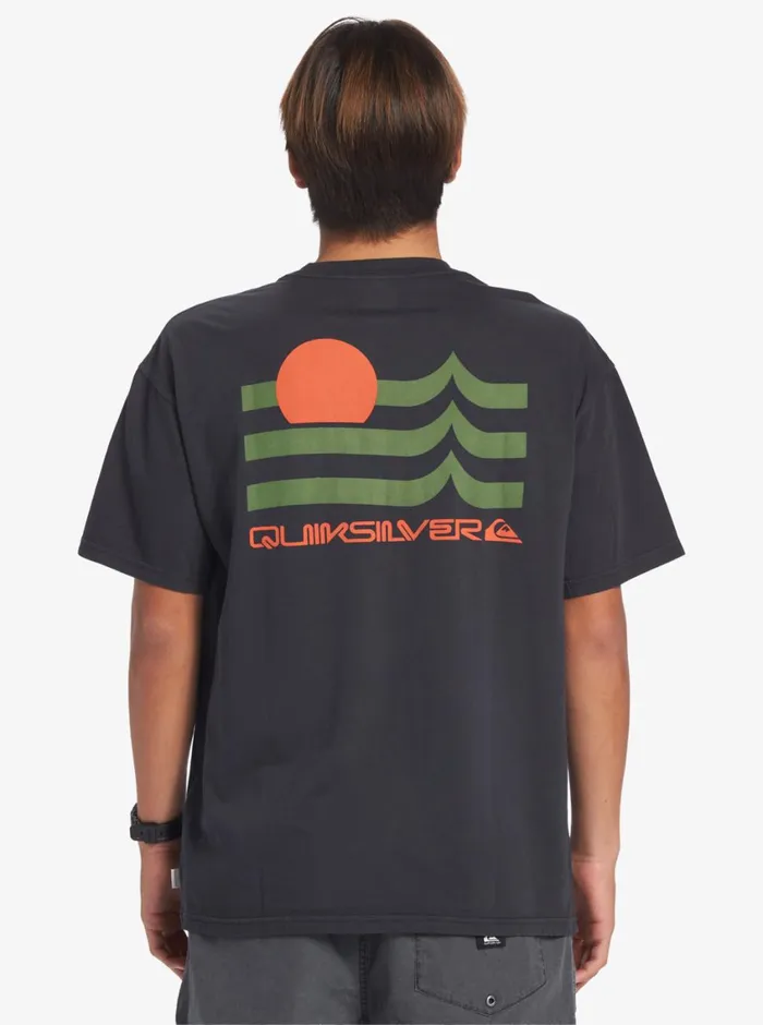 Quiksilver Tipping Sunsets TShirt Tarmac Mens Tees Quiksilver Tipping Sunsets TShirt Tarmac Mens Tees