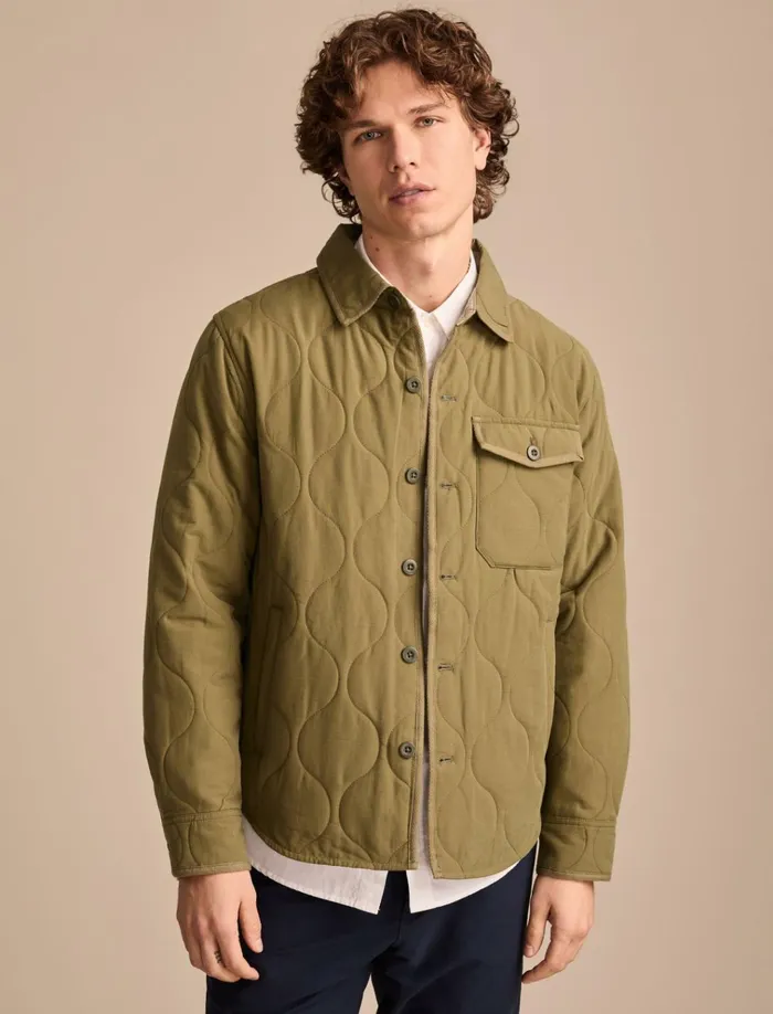 Quilted Shirt Jacket Olive Night Men Lucky Brand Jackets and Outerwear
