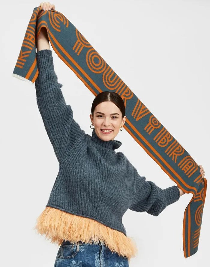 Ready To Wear Foulards and Scarves La Double J Raise Your Vibration Scarf Dark Green Ready To Wear Foulards and Scarves La Double J Raise Your Vibration Scarf Dark Green