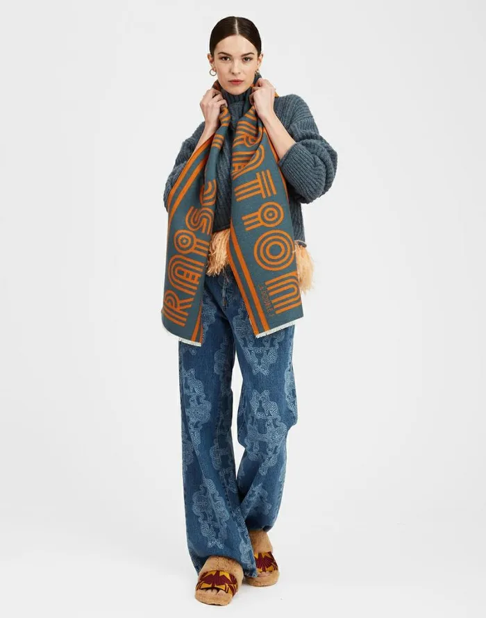 Ready To Wear Foulards and Scarves La Double J Raise Your Vibration Scarf Dark Green Ready To Wear Foulards and Scarves La Double J Raise Your Vibration Scarf Dark Green