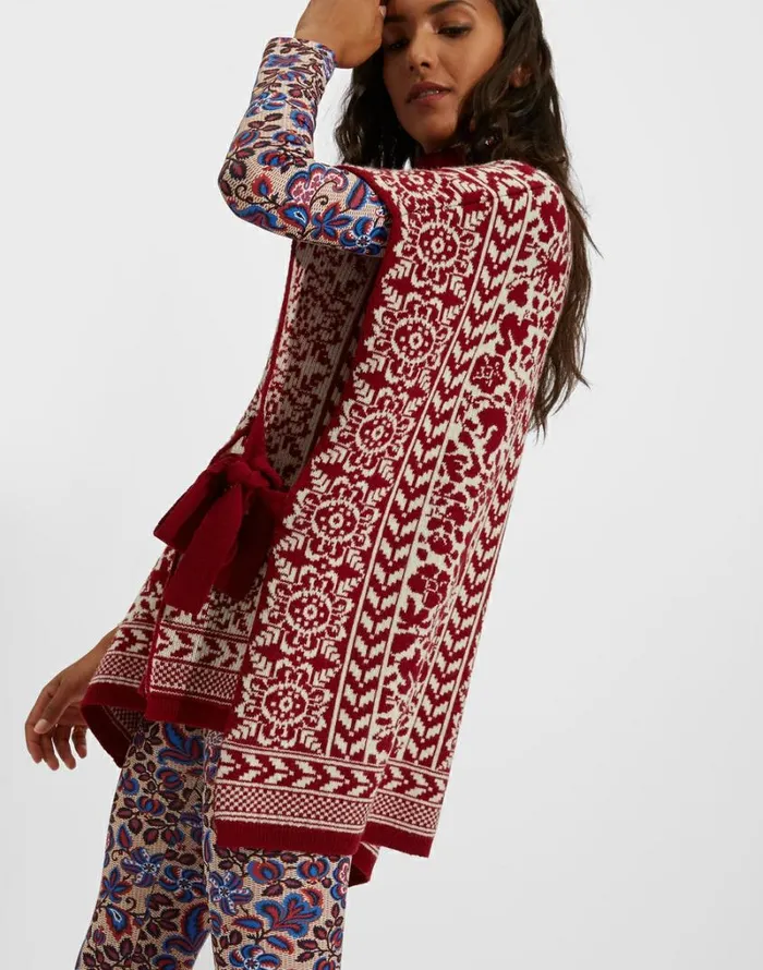 Ready To Wear Knitwear La Double J High Neck Poncho Norwegian Bicolore Ready To Wear Knitwear La Double J High Neck Poncho Norwegian Bicolore