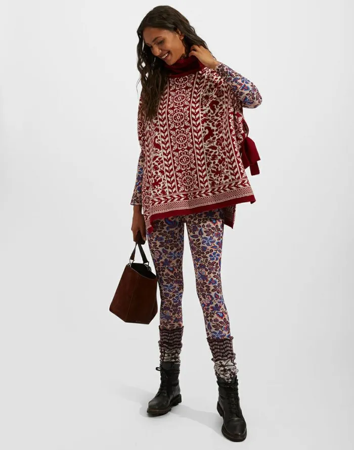 Ready To Wear Knitwear La Double J High Neck Poncho Norwegian Bicolore Ready To Wear Knitwear La Double J High Neck Poncho Norwegian Bicolore