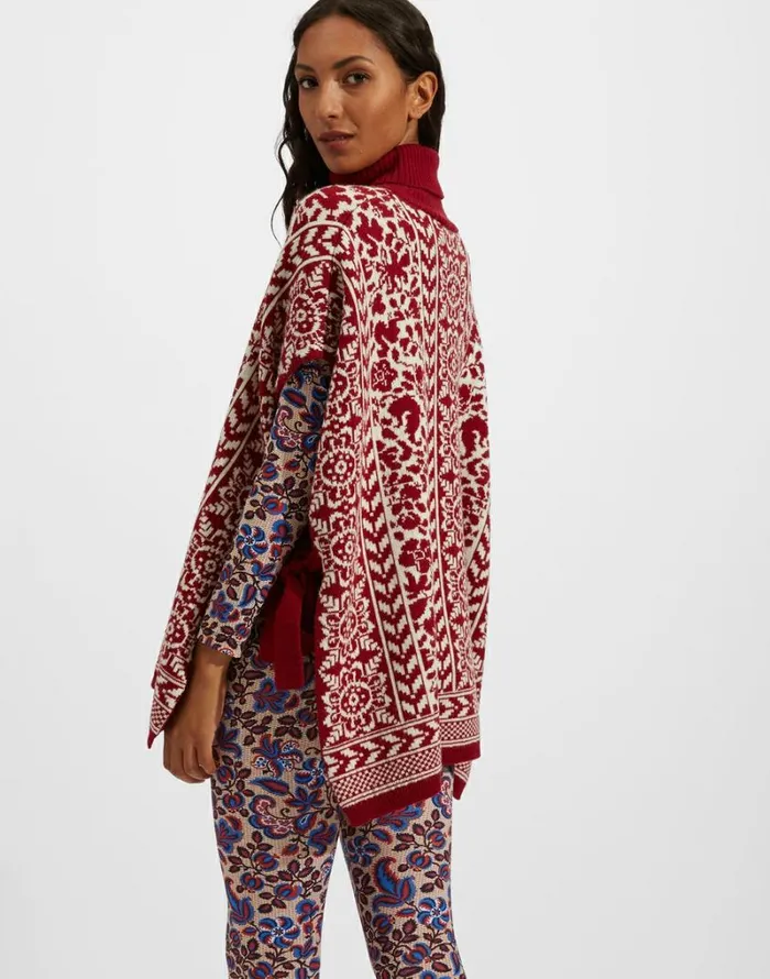 Ready To Wear Knitwear La Double J High Neck Poncho Norwegian Bicolore Ready To Wear Knitwear La Double J High Neck Poncho Norwegian Bicolore
