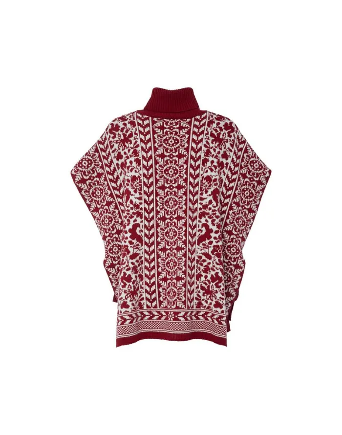 Ready To Wear Knitwear La Double J High Neck Poncho Norwegian Bicolore Ready To Wear Knitwear La Double J High Neck Poncho Norwegian Bicolore