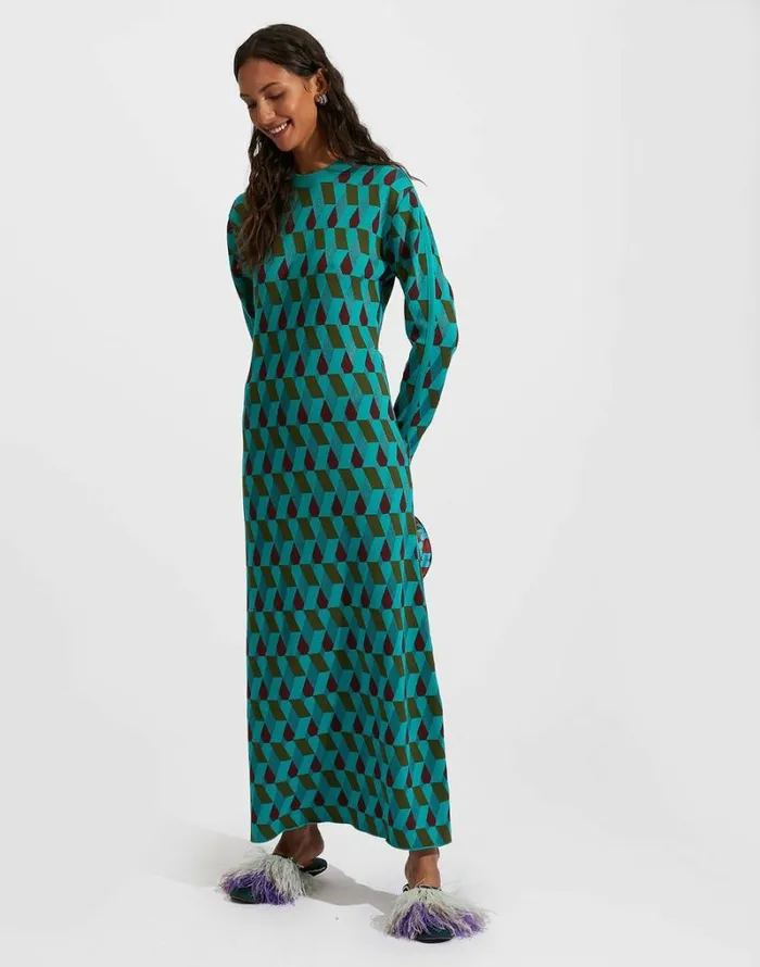 Ready To Wear Knitwear La Double J Knit Leisure Dress Azzurro Militare Bordeaux Ready To Wear Knitwear La Double J Knit Leisure Dress Azzurro Militare Bordeaux