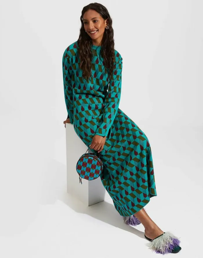Ready To Wear Knitwear La Double J Knit Leisure Dress Azzurro Militare Bordeaux Ready To Wear Knitwear La Double J Knit Leisure Dress Azzurro Militare Bordeaux
