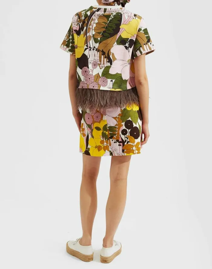 Ready To Wear Skirts La Double J Mini Skirt Big Flower Rose Ready To Wear Skirts La Double J Mini Skirt Big Flower Rose