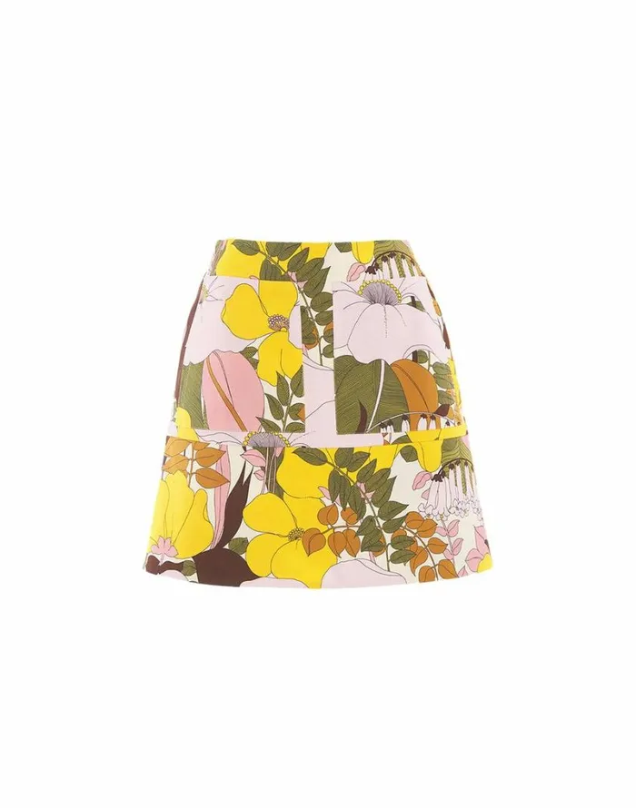 Ready To Wear Skirts La Double J Mini Skirt Big Flower Rose Ready To Wear Skirts La Double J Mini Skirt Big Flower Rose