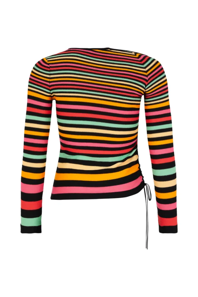 Readytowear Sweaters Sonia Rykiel Striped Longsleeved Sweater With Asymmetric Collar