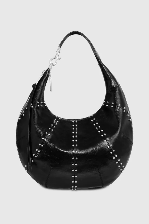 Rebecca Minkoff Hobo Bags Zip Around Croissant Hobo With Studs Blacksilver 8211 Handbags Rebecca Minkoff Hobo Bags Zip Around Croissant Hobo With Studs Blacksilver 8211 Handbags
