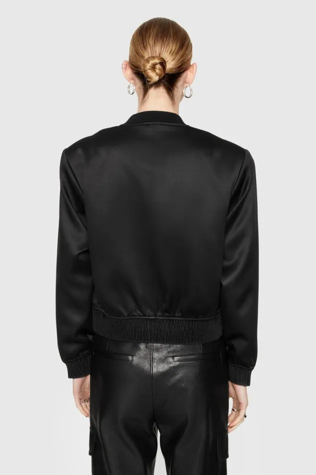 Rebecca Minkoff Outerwear Lucy Satin Bomber True Black 8211 Clothing Rebecca Minkoff Outerwear Lucy Satin Bomber True Black 8211 Clothing