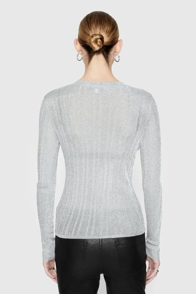 Rebecca Minkoff Tops Abbey Metallic Long Sleeve Metallic Silver 8211 Clothing Rebecca Minkoff Tops Abbey Metallic Long Sleeve Metallic Silver 8211 Clothing