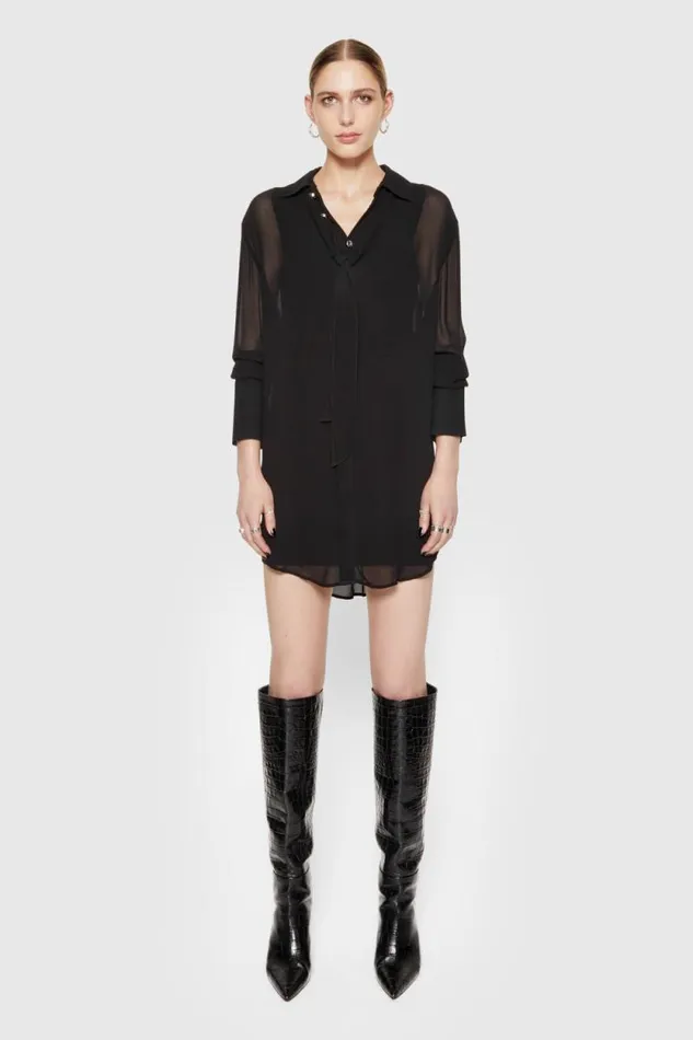 Rebecca Minkoff Tops Ophelia Shirt Dress True Black 8211 Clothing