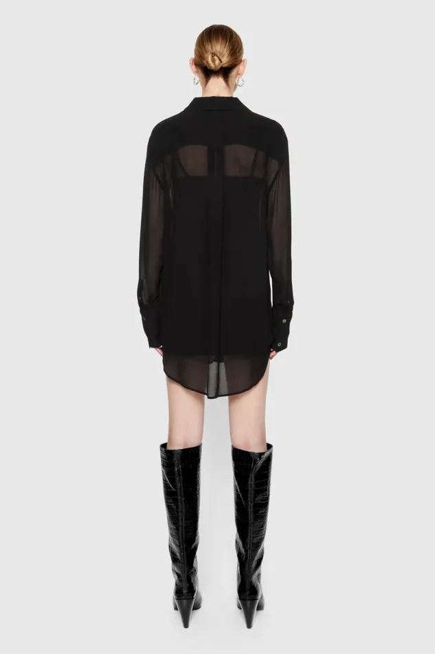 Rebecca Minkoff Tops Ophelia Shirt Dress True Black 8211 Clothing