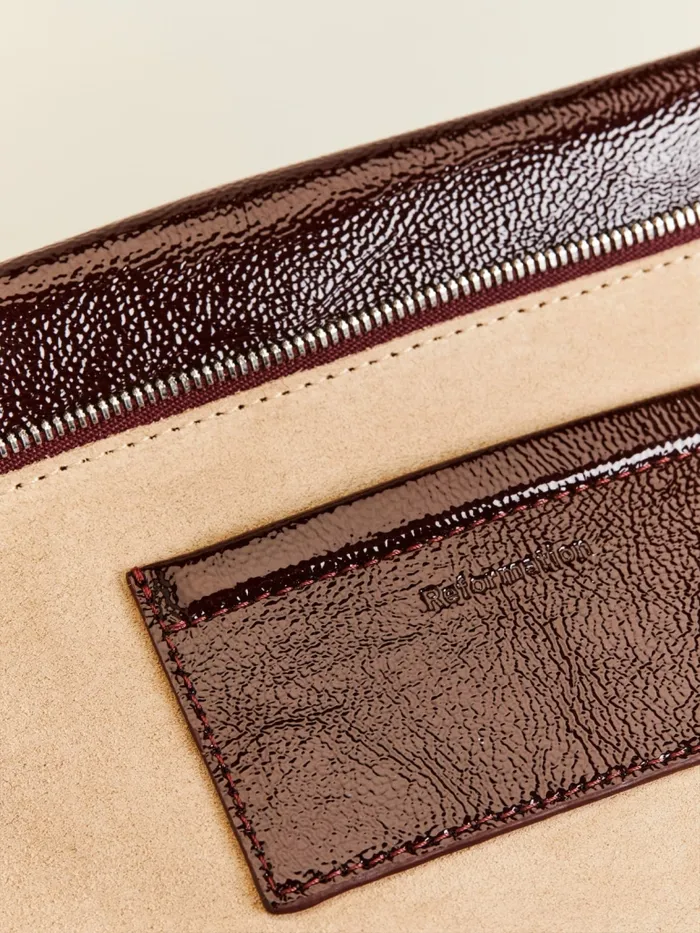 Reformation Clutches Silvana Clutch Rum Raisin Crinkle Patent 8211 Women Reformation Clutches Silvana Clutch Rum Raisin Crinkle Patent 8211 Women