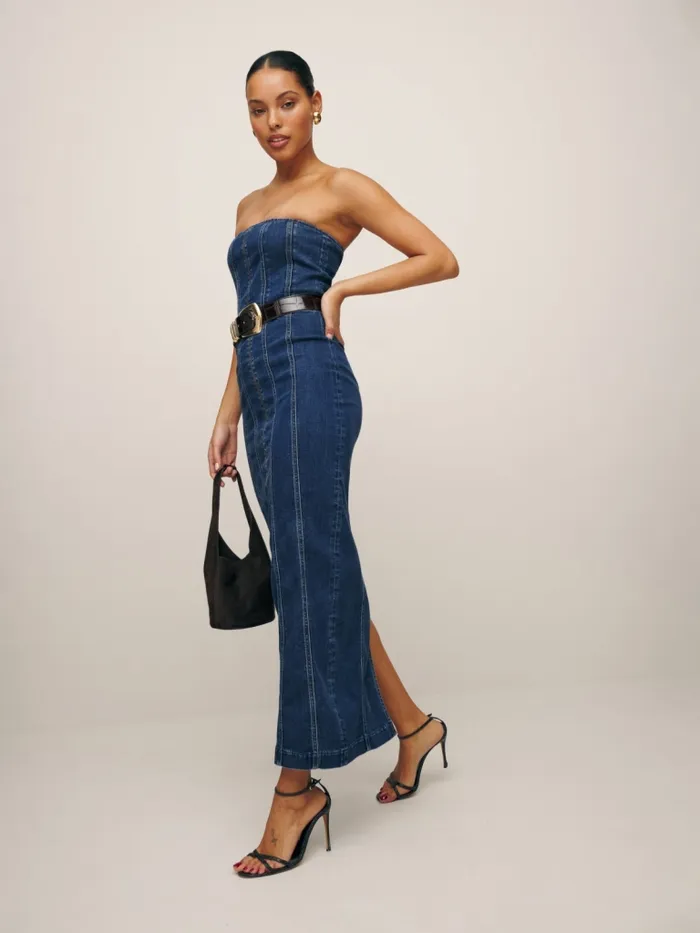 Reformation Dresses Anais Strapless Denim Midi Dress Griffin 8211 Women Reformation Dresses Anais Strapless Denim Midi Dress Griffin 8211 Women