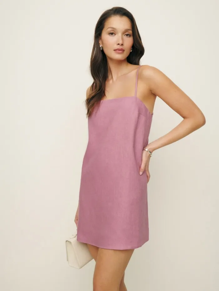Reformation Dresses Aubree Linen Dress Rose Petals 8211 Women