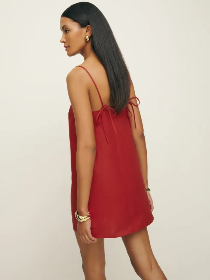 Reformation Dresses Aubree Linen Dress Sundried Tomato 8211 Women Reformation Dresses Aubree Linen Dress Sundried Tomato 8211 Women