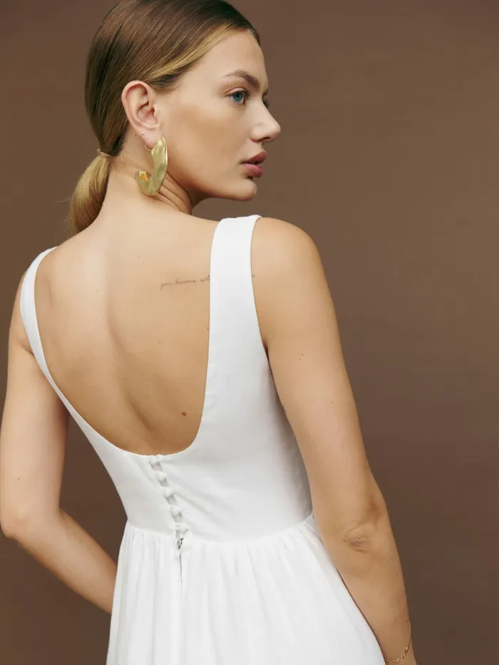 Reformation Dresses Bucatini Linen Dress White 8211 Women Reformation Dresses Bucatini Linen Dress White 8211 Women