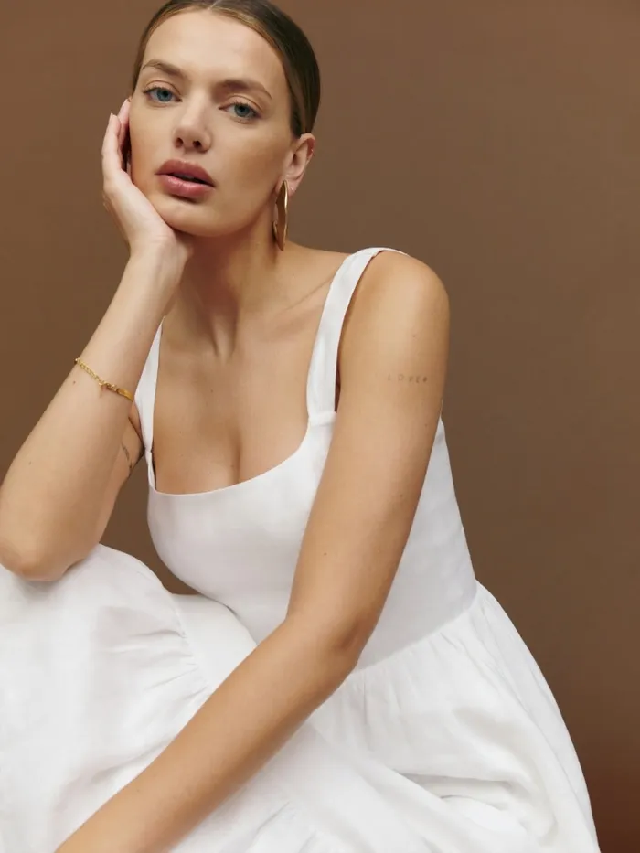 Reformation Dresses Bucatini Linen Dress White 8211 Women Reformation Dresses Bucatini Linen Dress White 8211 Women