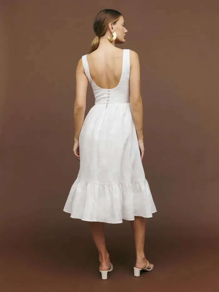 Reformation Dresses Bucatini Linen Dress White 8211 Women Reformation Dresses Bucatini Linen Dress White 8211 Women