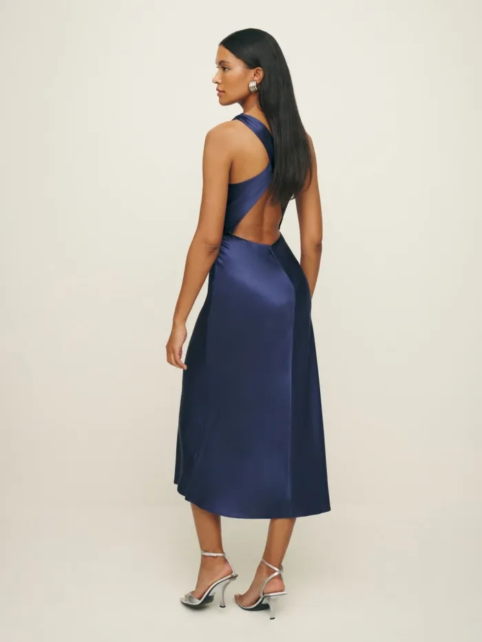 Reformation Dresses Casette Silk Dress Blue Iris 8211 Women Reformation Dresses Casette Silk Dress Blue Iris 8211 Women
