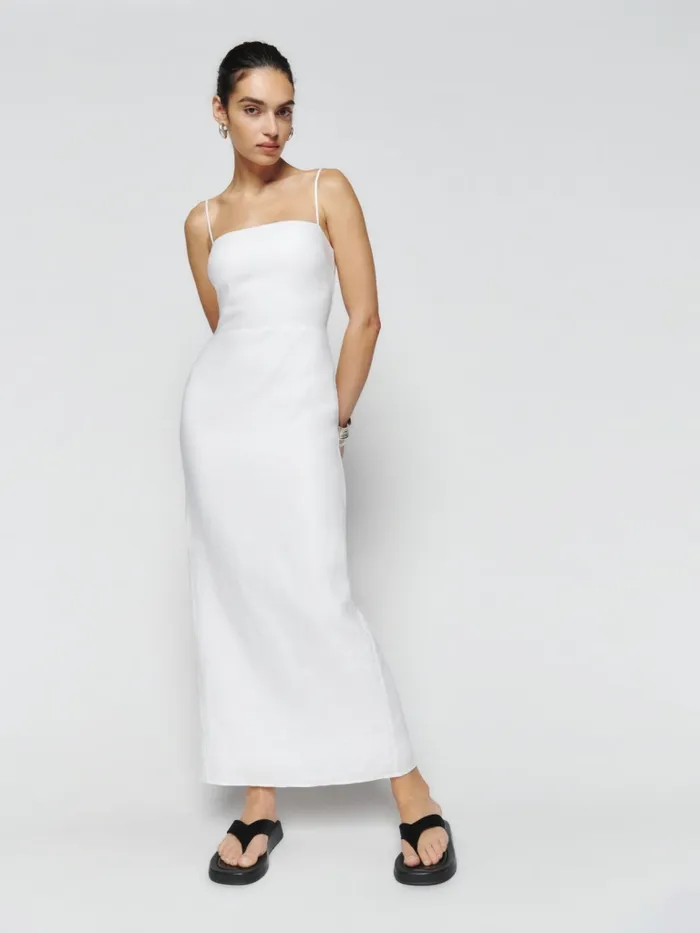 Reformation Dresses Frankie Linen Dress White 8211 Women
