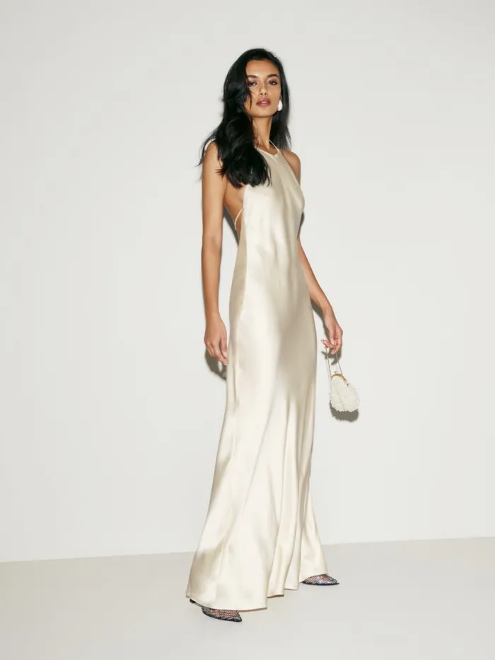 Reformation Dresses Jeany Silk Dress Fior Di Latte 8211 Women