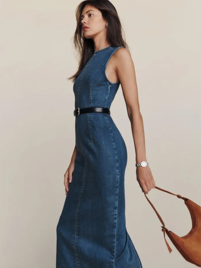 Reformation Dresses Kendi Denim Midi Dress Bleu 8211 Women Reformation Dresses Kendi Denim Midi Dress Bleu 8211 Women