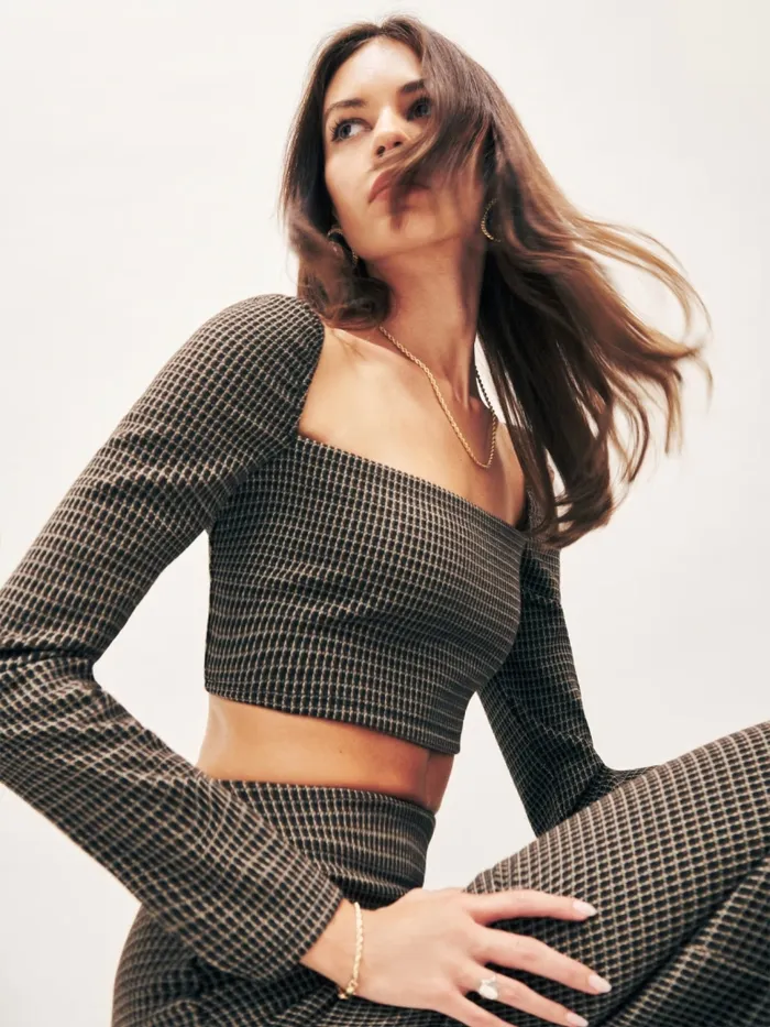 Reformation Dresses Ladue Knit Two Piece Brown And Black Check 8211 Women Reformation Dresses Ladue Knit Two Piece Brown And Black Check 8211 Women