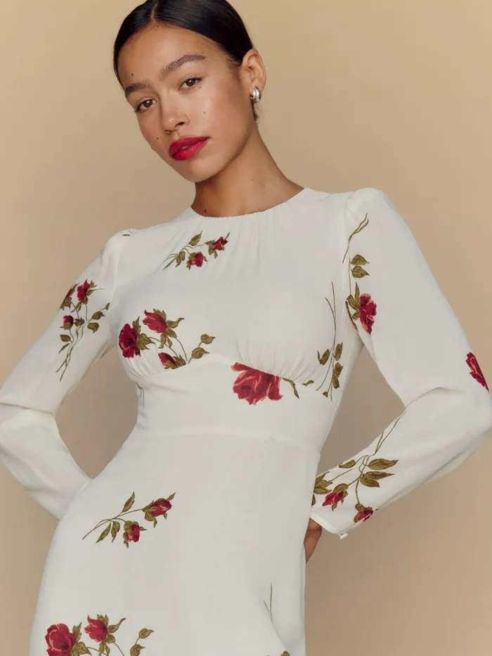 Reformation Dresses Laken Dress American Beauty 8211 Women Reformation Dresses Laken Dress American Beauty 8211 Women