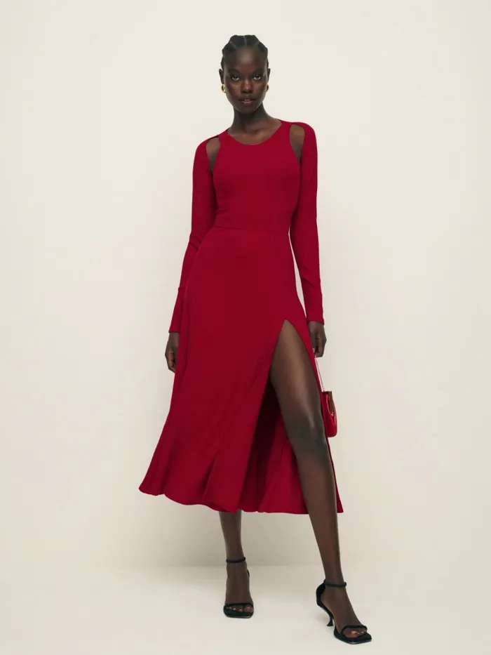 Reformation Dresses Lorelai Knit Dress Lipstick 8211 Women