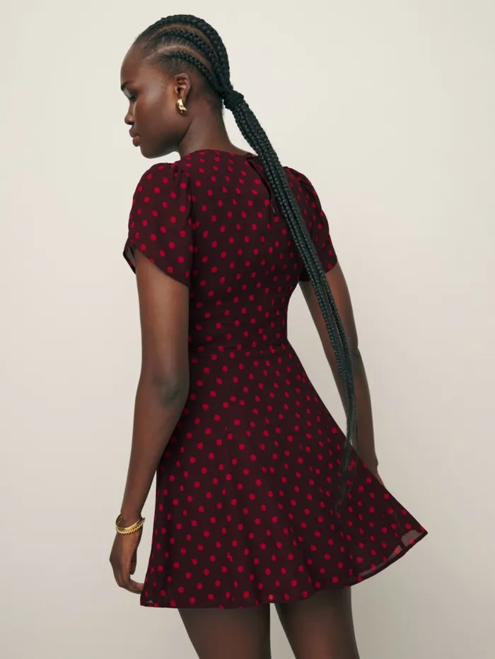 Reformation Dresses Lula Dress Berry Dot 8211 Women Reformation Dresses Lula Dress Berry Dot 8211 Women