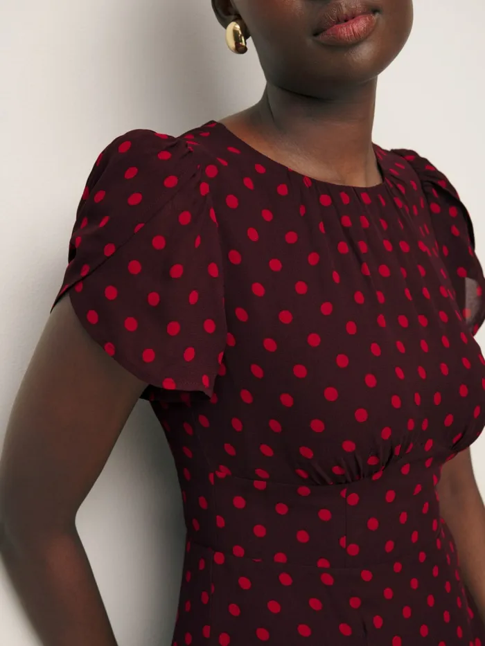 Reformation Dresses Lula Dress Berry Dot 8211 Women Reformation Dresses Lula Dress Berry Dot 8211 Women