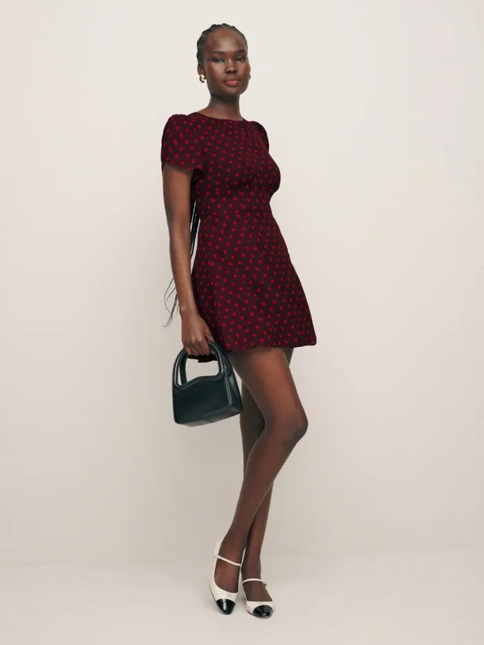 Reformation Dresses Lula Dress Berry Dot 8211 Women Reformation Dresses Lula Dress Berry Dot 8211 Women