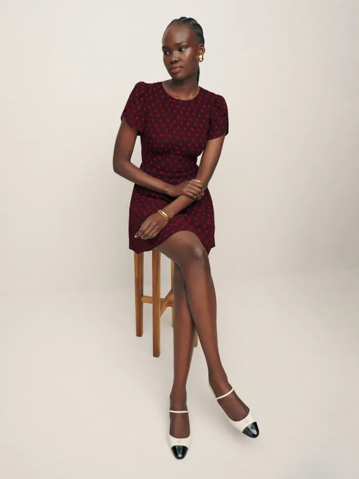 Reformation Dresses Lula Dress Berry Dot 8211 Women Reformation Dresses Lula Dress Berry Dot 8211 Women