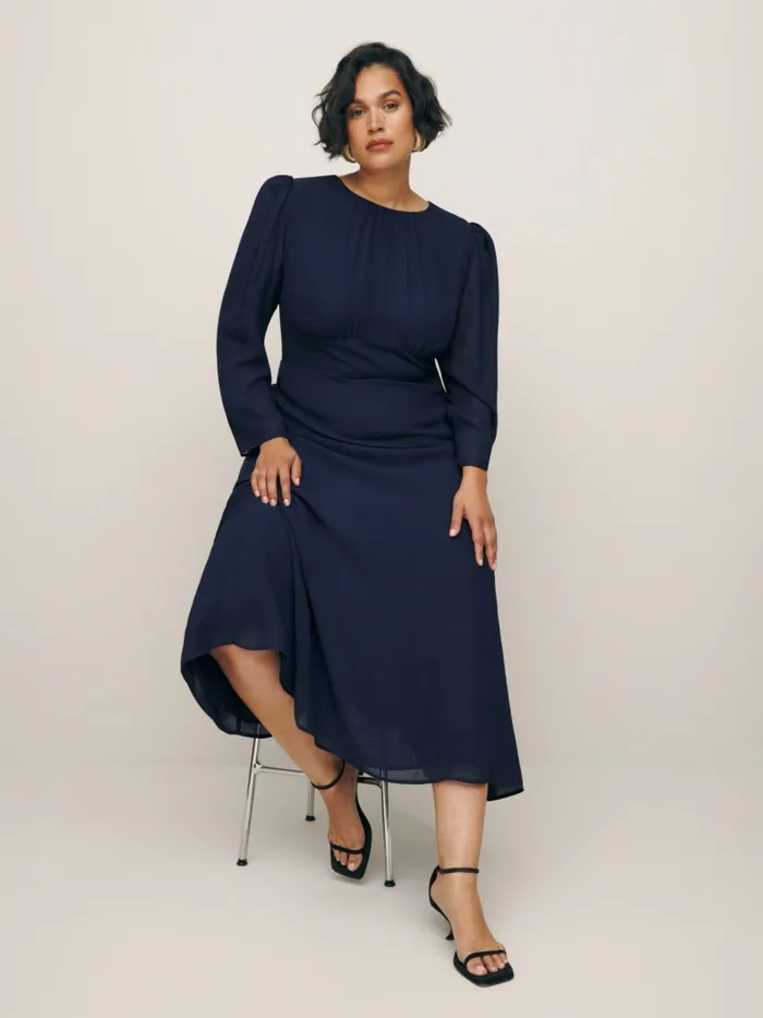 Reformation Dresses Lysander Dress Es Midnight 8211 Women