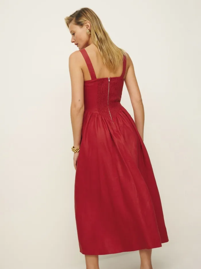 Reformation Dresses Petites Balia Linen Dress Sundried Tomato 8211 Women Reformation Dresses Petites Balia Linen Dress Sundried Tomato 8211 Women