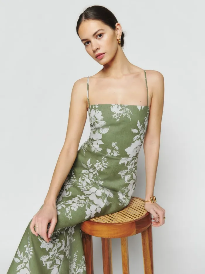 Reformation Dresses Petites Frankie Linen Dress Willow 8211 Women Reformation Dresses Petites Frankie Linen Dress Willow 8211 Women
