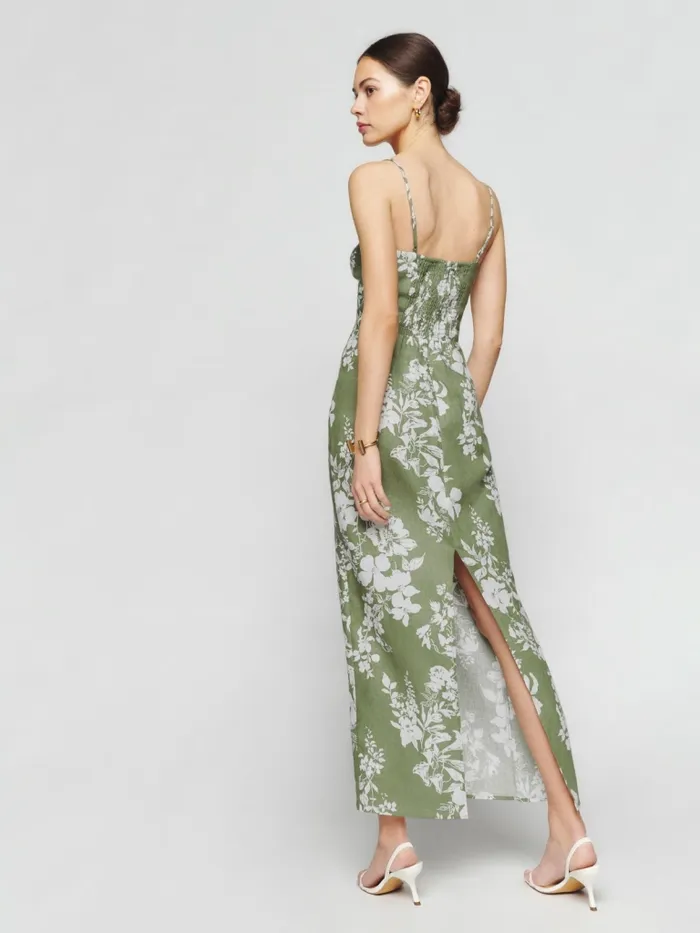 Reformation Dresses Petites Frankie Linen Dress Willow 8211 Women Reformation Dresses Petites Frankie Linen Dress Willow 8211 Women